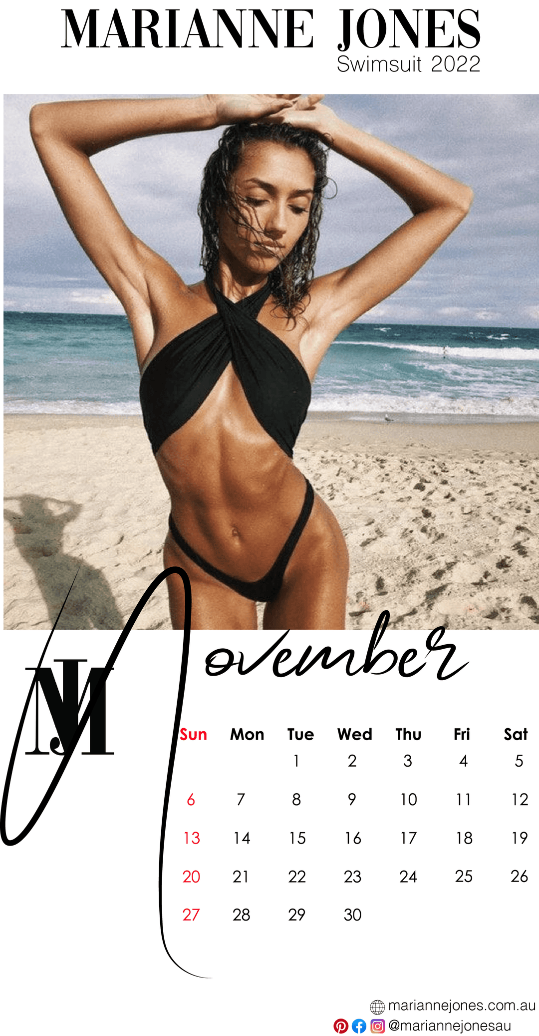 Criss Cross Swimsuit November 2022 - Marianne Jones