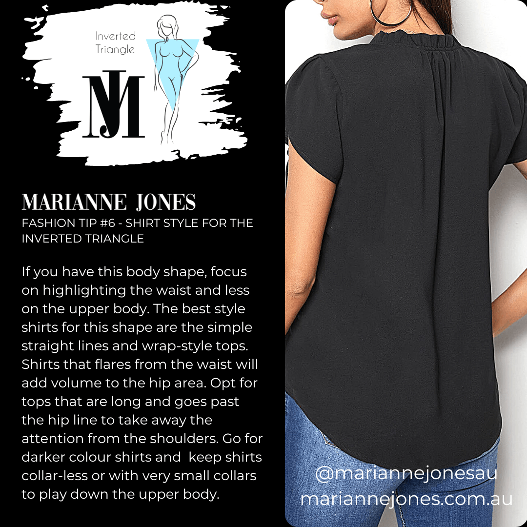 FASHION TIP #6 - SHIRT STYLE FOR THE INVERTED TRIANGLE - Marianne Jones