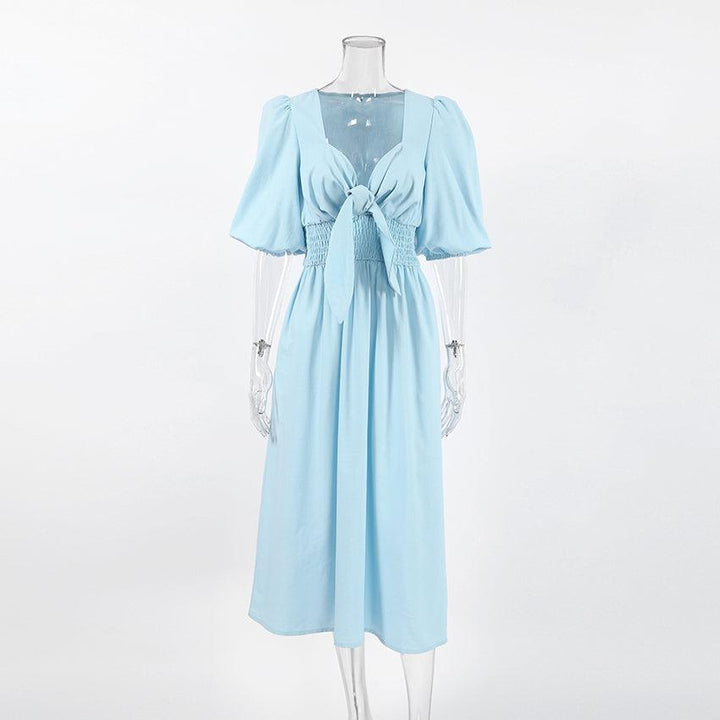 MJ Beverly French High Waist Cotton Linen Dress - Marianne Jones