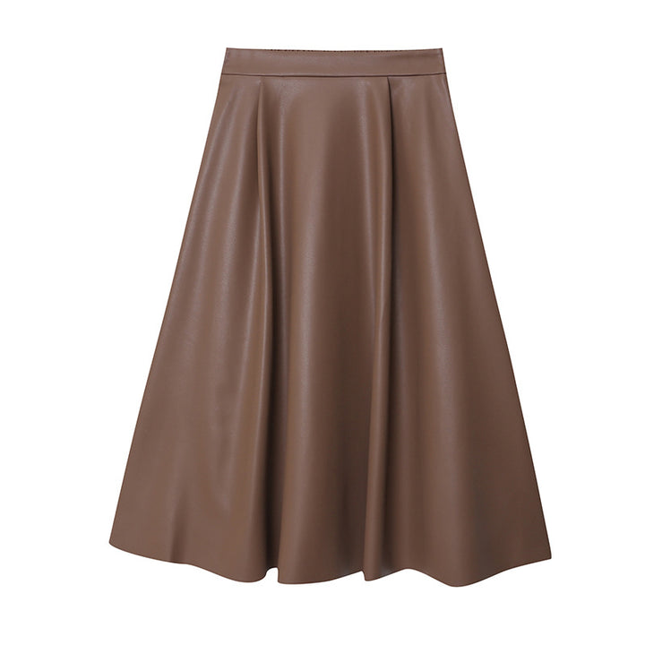 MJ Norah A-Line Leather Midi Skirt