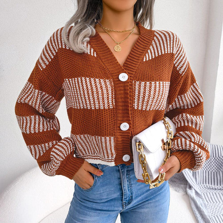 MJ Cali Striped Button Cardigan Sweater - Marianne Jones