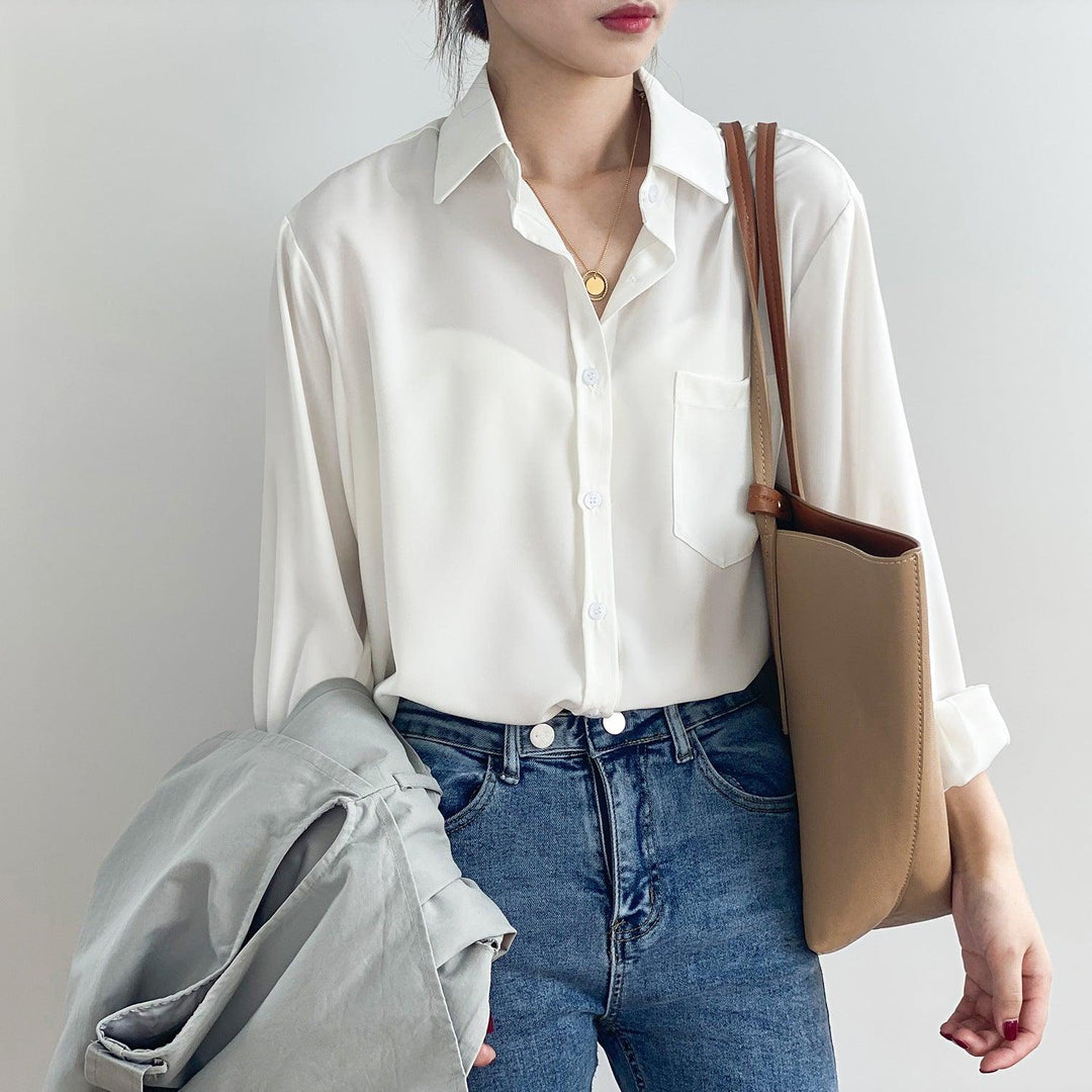 MJ Hayleigh Korean Style Lapel Shirt Top - Marianne Jones