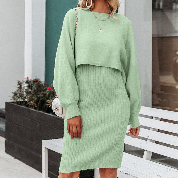 MJ Beatrice Knitted Dress and Pullover Sweater Set - Marianne Jones