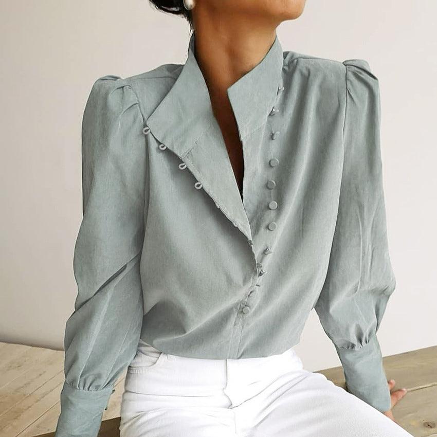 MJ Zayda Stand Collar Long Sleeve Shirt - Marianne Jones
