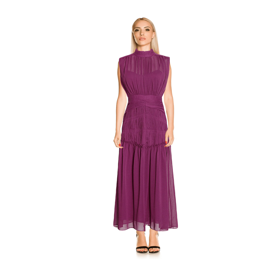 MJ Tatiana Purple Chiffon Dress - Marianne Jones