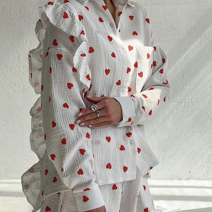 MJ Harper Heart Cotton Pyjamas Set - Marianne Jones