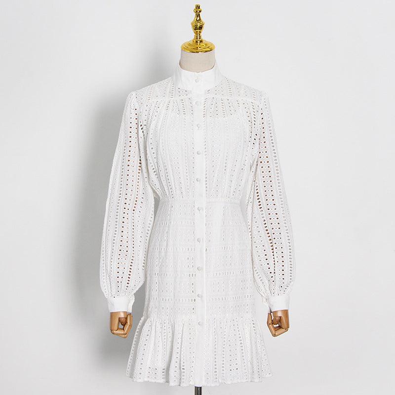 MJ Azalea Embroidered Button Mini Dress - Marianne Jones