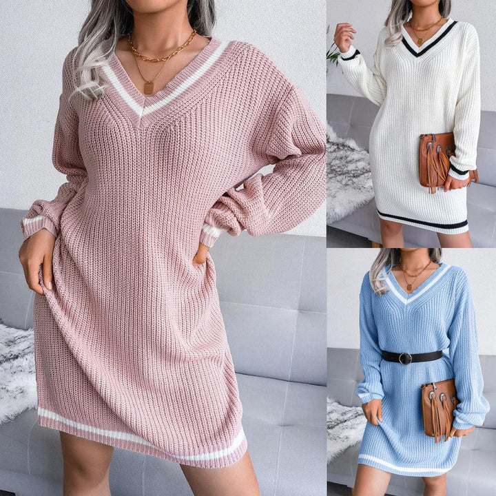 MJ Kylee College Knitted Mini Sweater Dress - Marianne Jones