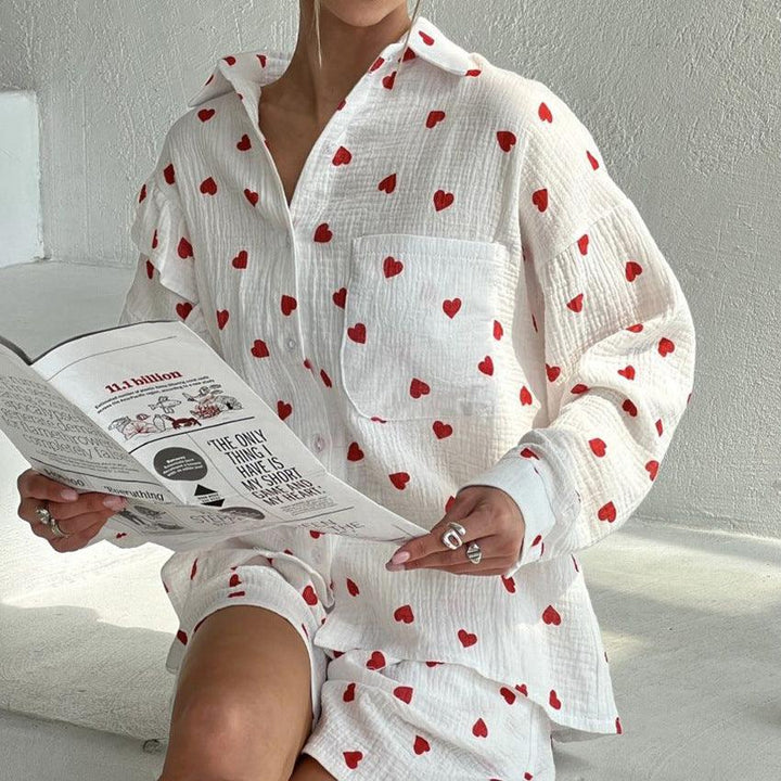 MJ Harper Heart Cotton Pyjamas Set - Marianne Jones