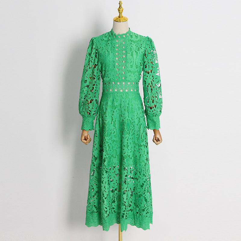 MJ Olivia Embroidery Hollow Out A-Line Maxi Dress - Marianne Jones