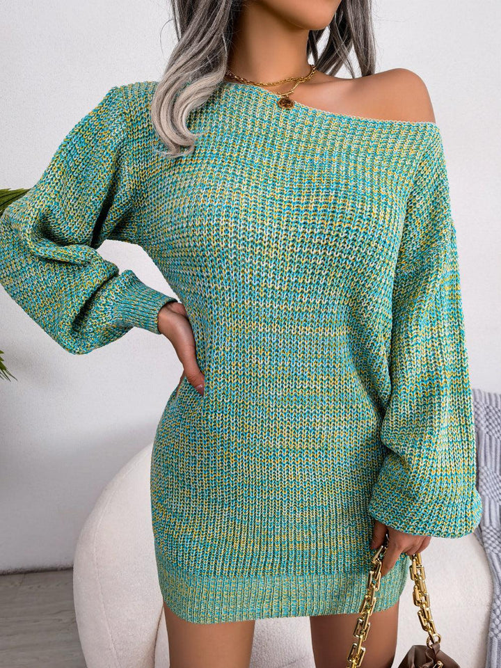 MJ Bronnie Lantern Knitted Sweater Mini Dress - Marianne Jones