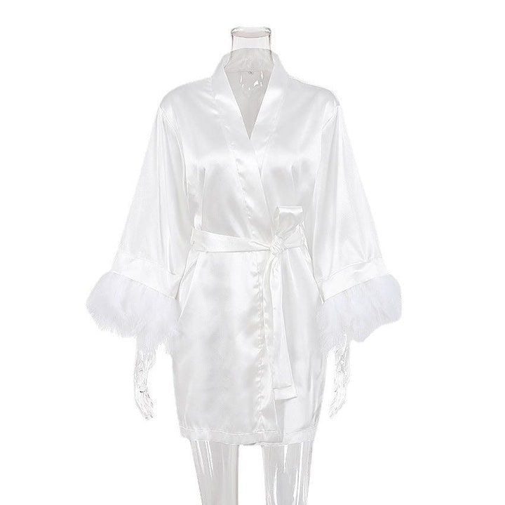 MJ Farryn Feather Bridal Robe Pyjamas - Marianne Jones