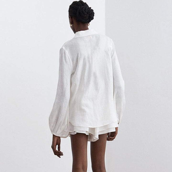MJ Elyana Cotton Loose Shirt & Shorts Set - Marianne Jones